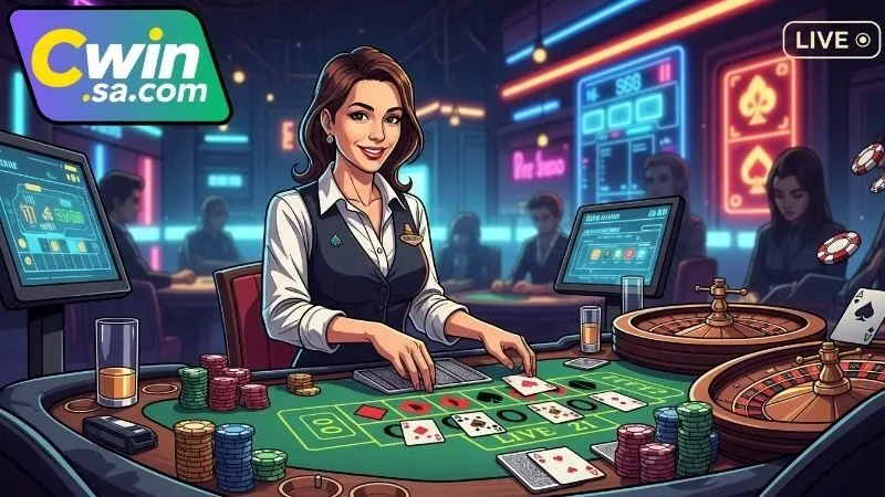 Casino live dealer - Trải nghiệm sòng bạc ngay tại nhà bạn 4 Ưu điểm khi chơi casino live dealer tại CWIN